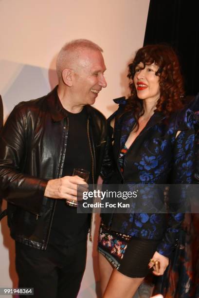 Jean-Paul Gaultier;Paz de la Huerta attend the Jean-Paul Gaultier Haute Couture Fall Winter 2018/2019 show as part of Paris Fashion Week on July 4,...