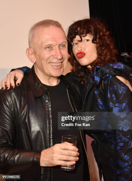 Jean-Paul Gaultier;Paz de la Huerta attend the Jean-Paul Gaultier Haute Couture Fall Winter 2018/2019 show as part of Paris Fashion Week on July 4,...