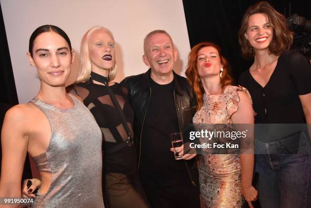 Jean Paul Gaultier and dancers from his Freak Show attend the Jean-Paul Gaultier Haute Couture Fall Winter 2018/2019 show as part of Paris Fashion...