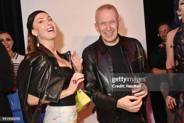 Jean-Paul Gaultier and a guest attend the Jean-Paul Gaultier Haute Couture Fall Winter 2018/2019 show as part of Paris Fashion Week on July 4, 2018...