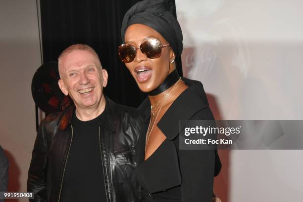 Jean-Paul Gaultier and Naomi Campbell attend the Jean-Paul Gaultier Haute Couture Fall Winter 2018/2019 show as part of Paris Fashion Week on July 4,...