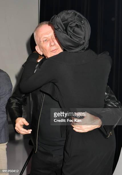 Jean-Paul Gaultier and Naomi Campbell attend the Jean-Paul Gaultier Haute Couture Fall Winter 2018/2019 show as part of Paris Fashion Week on July 4,...