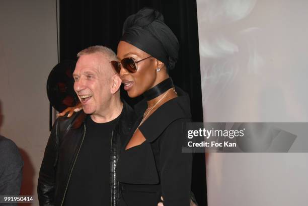 Jean-Paul Gaultier and Naomi Campbell attend the Jean-Paul Gaultier Haute Couture Fall Winter 2018/2019 show as part of Paris Fashion Week on July 4,...