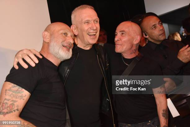 Gilles Blanchard, Jean Paul Gaultier and Pierre Commoy attend the Jean-Paul Gaultier Haute Couture Fall Winter 2018/2019 show as part of Paris...
