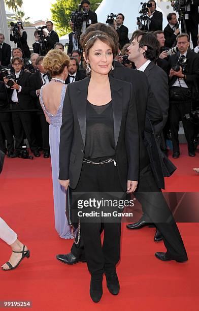 Presenter Daniela Lumbroso attends the 'On Tour' Premiere at the Palais des Festivals during the 63rd Annual Cannes Film Festival on May 13, 2010 in...