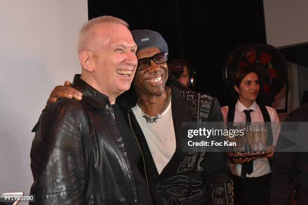 Jean Paul Gaultier and Nile Rodgers attend the Jean-Paul Gaultier Haute Couture Fall Winter 2018/2019 show as part of Paris Fashion Week on July 4,...