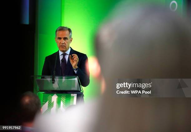 Mark Carney, Governor of Bank of England, addresses the Northern Powerhouse Business Summit Boiler Shop on July 5, 2018 in Newcastle, United Kingdom....