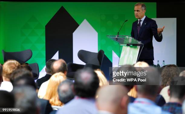 Mark Carney, Governor of Bank of England, addresses the Northern Powerhouse Business Summit Boiler Shop on July 5, 2018 in Newcastle, United Kingdom....