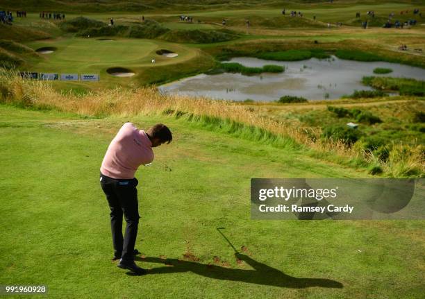 Donegal , Ireland - 5 July 2018; Robert Rock of England tees off on the 7th during Day One of the Irish Open Golf Championship at Ballyliffin Golf...