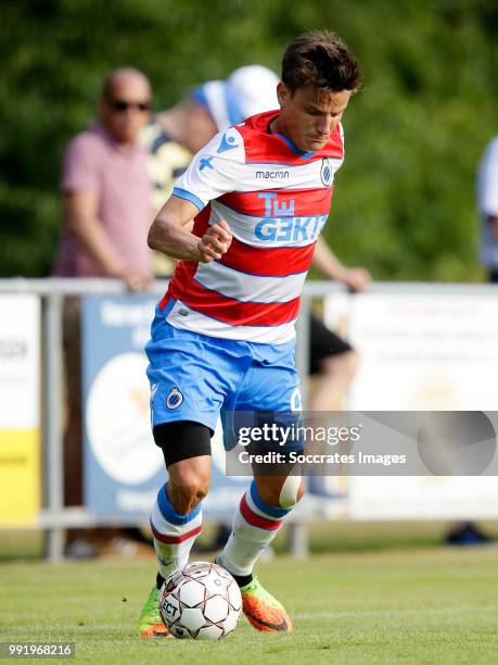 Jelle Vossen of Club Brugge during the Club Friendly match between Club Brugge v Steaua Bucharest at the Sportpark De Westeneng on July 4, 2018 in...