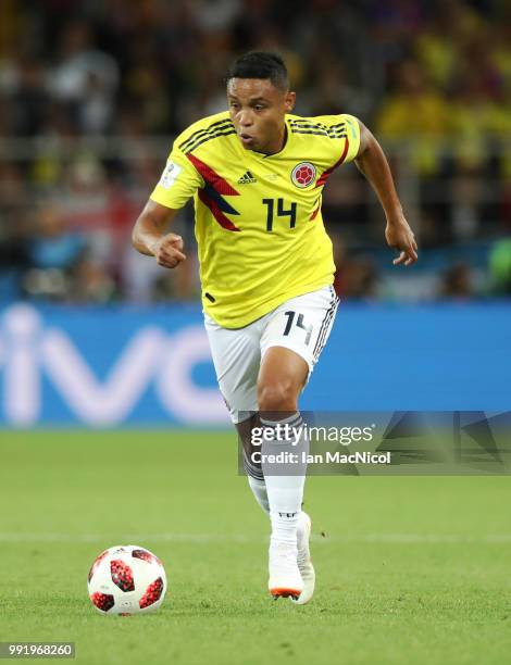 Luis Muriel of Colombia is seen during the 2018 FIFA World Cup Russia Round of 16 match between Colombia and England at Spartak Stadium on July 3,...