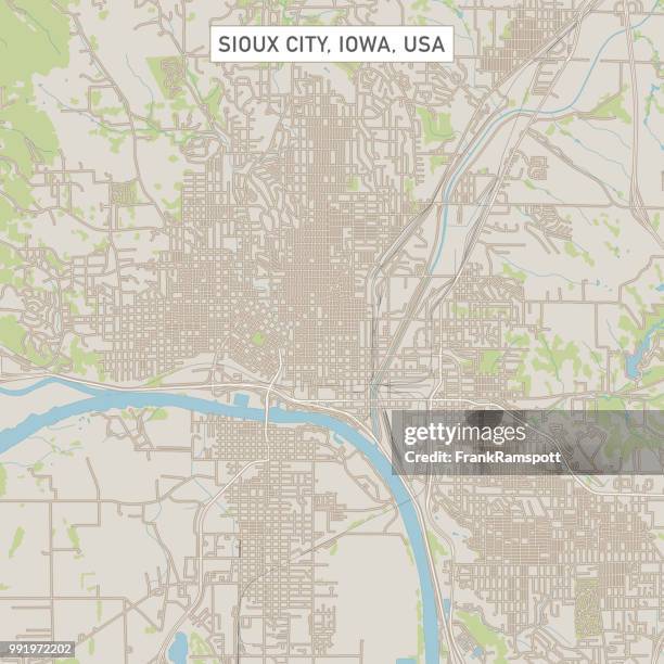 illustrations, cliparts, dessins animés et icônes de sioux city dans l’iowa aux états-unis city voir le plan - sioux city