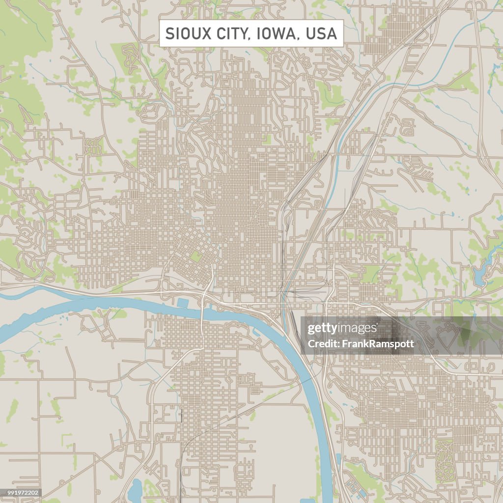 Sioux City Iowa US City Street Map