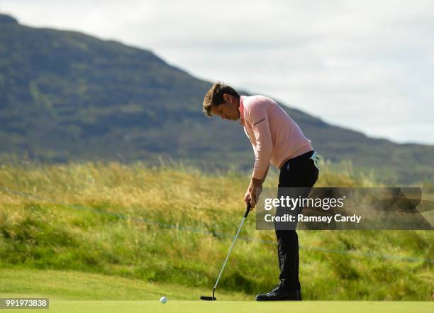 Donegal , Ireland - 5 July 2018; Robert Rock of England putts on the 12th hole during Day One of the Irish Open Golf Championship at Ballyliffin Golf...