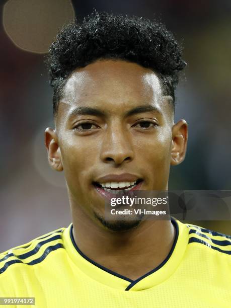 Johan Mojica of Colombia during the 2018 FIFA World Cup Russia round of 16 match between Columbia and England at the Spartak stadium on July 03, 2018...
