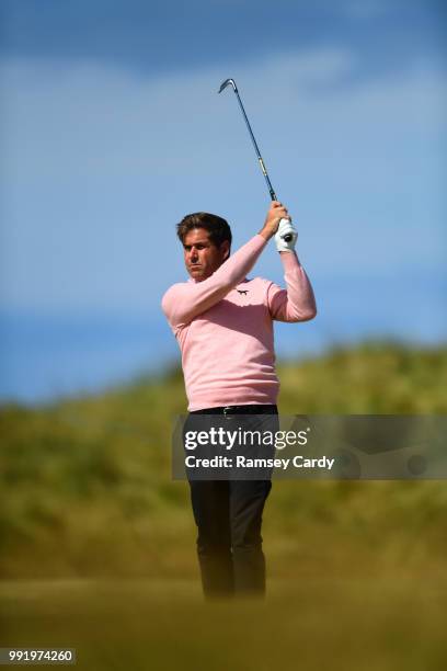 Donegal , Ireland - 5 July 2018; Robert Rock of England plays a shot on the 12th hole during Day One of the Irish Open Golf Championship at...