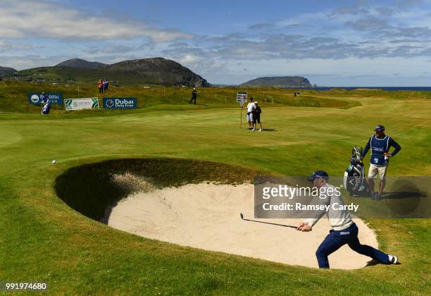 Donegal , Ireland - 5 July 2018; David Horsey of England plays his shot out of a bunker on the 12th during Day One of the Irish Open Golf...