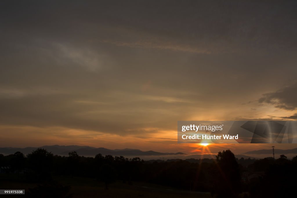 Asheville in the Fog at Sunrise
