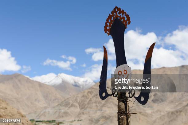 View of magnificent landscape from Chimre Monastery in Ladakh, Jammu and Kashmir on July 12 India.