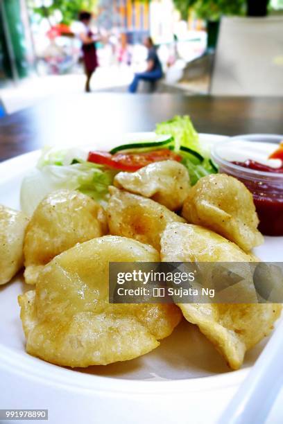 simple but yummy pierogi - yummy stock pictures, royalty-free photos & images