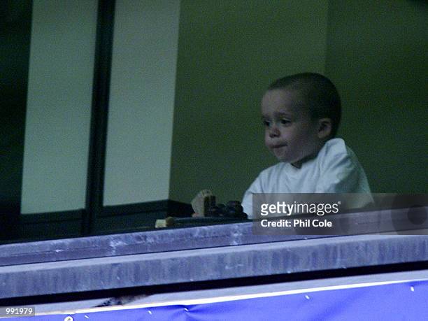 Brooklyn Beckham watches his dad during the International Friendly match between England and Holland at White Hart Lane, London. DIGITAL IMAGE...
