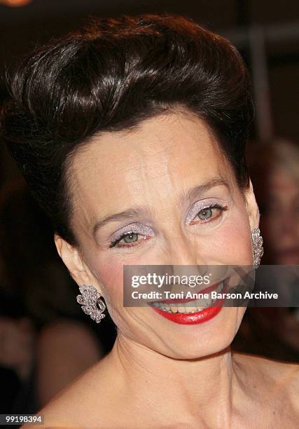 Mistress of Ceremony Kristin Scott Thomas attends the Opening Night Dinner at the Hotel Majestic during the 63rd Annual International Cannes Film...