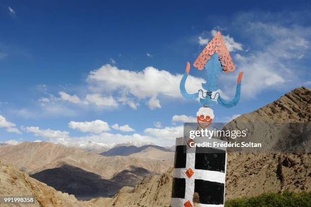 View of magnificent landscape from Hemis Tibetan Buddhist Monastery in Ladakh, Jammu and Kashmir on July 12 India.