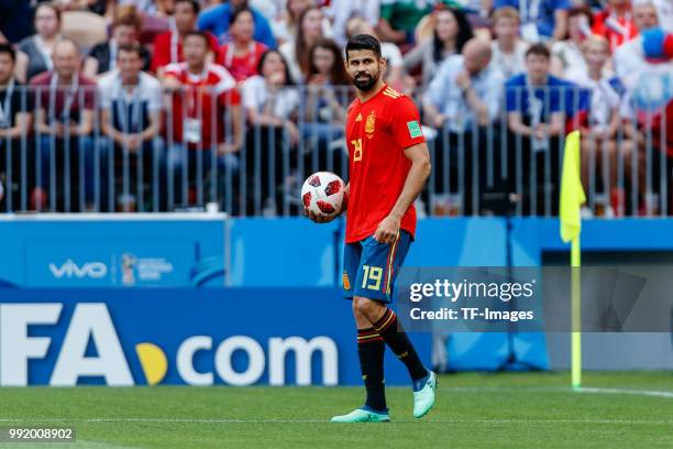 Diego Costa of Spain looks on during the 2018 FIFA World Cup Russia match between Spain and Russia at Luzhniki Stadium on July 01, 2018 in Moscow,...