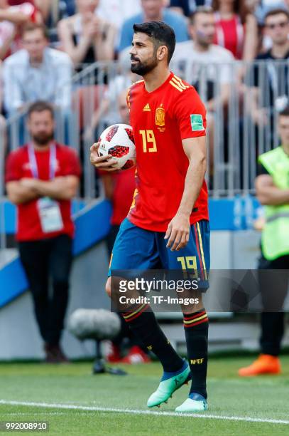 Diego Costa of Spain looks on during the 2018 FIFA World Cup Russia match between Spain and Russia at Luzhniki Stadium on July 01, 2018 in Moscow,...