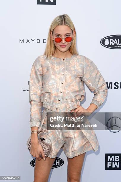 Mandy Bork attends the Marina Hoermanseder show during the Berlin Fashion Week Spring/Summer 2019 at ewerk on July 5, 2018 in Berlin, Germany.