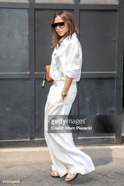 Victoria Beckham is seen on July 5, 2018 in Paris, France.