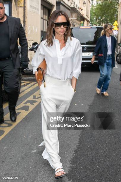 Victoria Beckham is seen on July 5, 2018 in Paris, France.