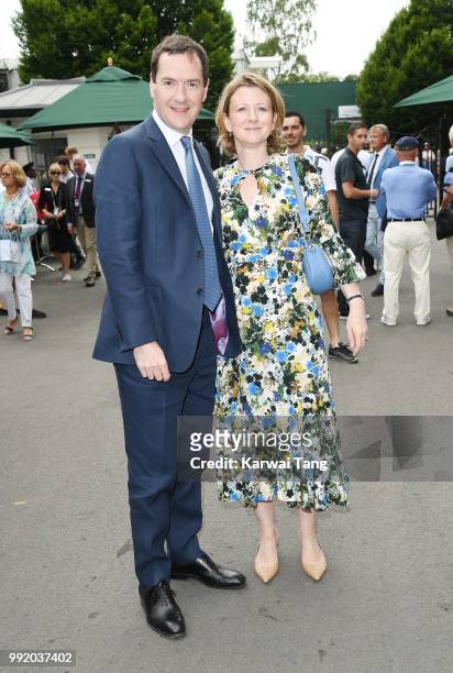 July 5: George Osborne and Frances Osborne attend day four of the Wimbledon Tennis Championships at the All England Lawn Tennis and Croquet Club on...