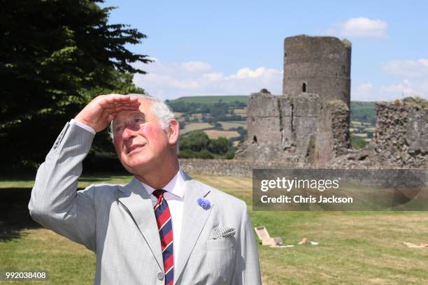 Prince Charles, Prince of Wales visits Tretower Court on July 5, 2018 in Crickhowell, Wales.