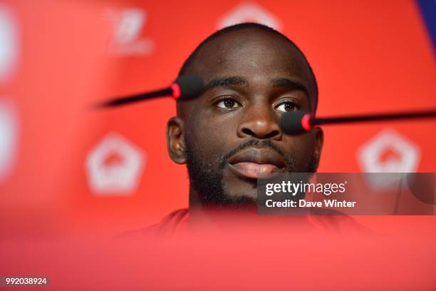 Jonathan Ikone of Lille during a press conference to present new signings on July 5, 2018 in Lille, France.