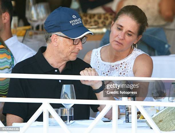 Bill Gates and Melinda Gates attend Global Champions Tour of Monaco at Port de Hercule on June 30, 2018 in Monte-Carlo, Monaco.