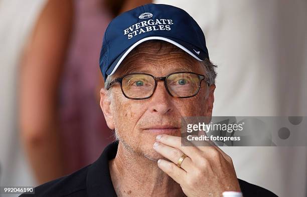 Bill Gates attends Global Champions Tour of Monaco at Port de Hercule on June 30, 2018 in Monte-Carlo, Monaco.