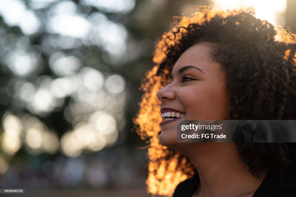 Beautiful Curly Hair Woman