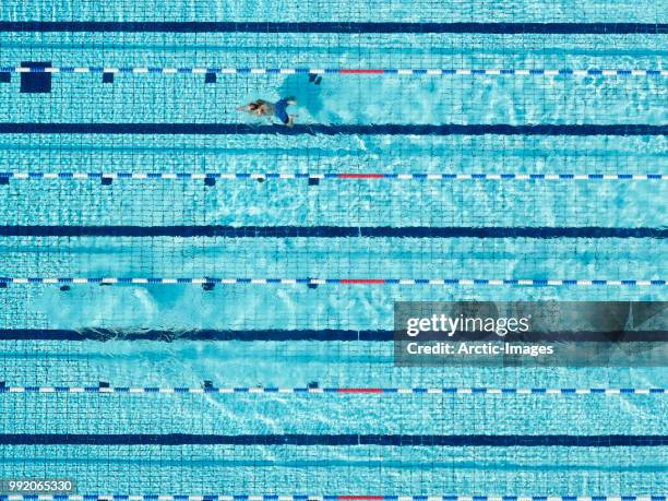 aerial - swimming pool - sports venue aerial stock pictures, royalty-free photos & images