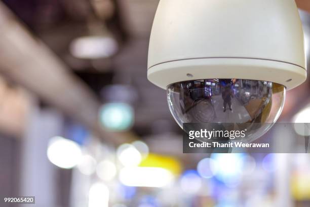 cctv with blur background, dome cctv camera - security camera view stock pictures, royalty-free photos & images
