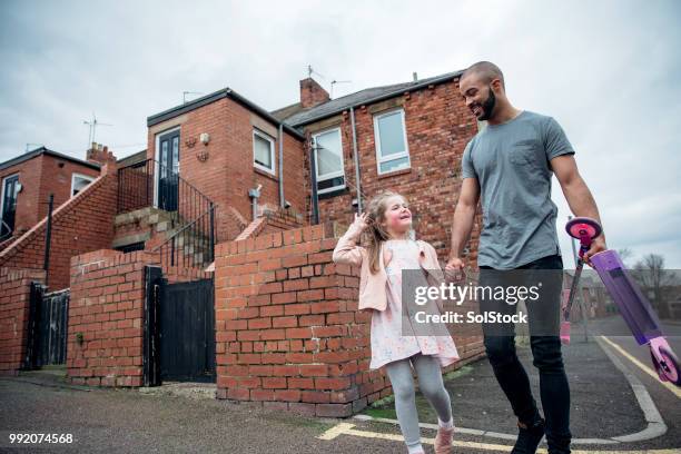 father and daughter bonding - blue collar worker family stock pictures, royalty-free photos & images