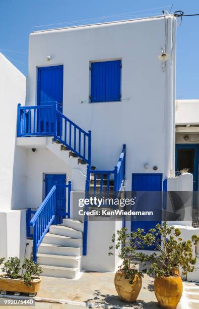 blue stairway - flower pot island stock pictures, royalty-free photos & images