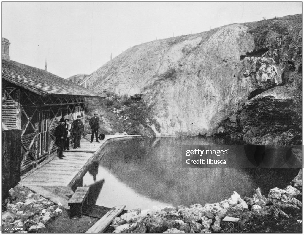 Antique photograph of America's famous landscapes: Pool at Banff Hot Springs, British America
