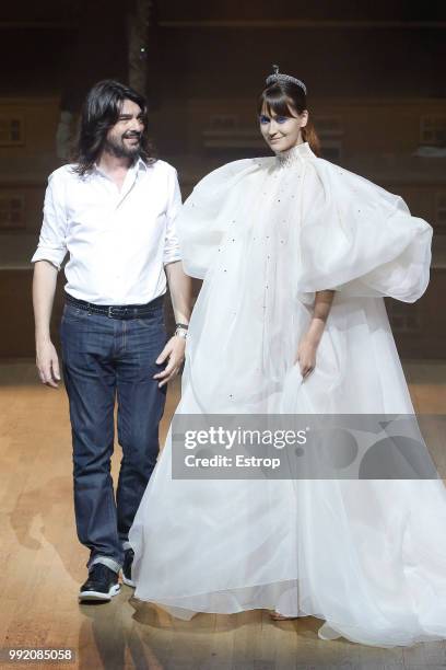 Fashion designer Stephane Rolland during the Stephane Rolland Haute Couture Fall Winter 2018/2019 show as part of Paris Fashion Week on July 3, 2018...