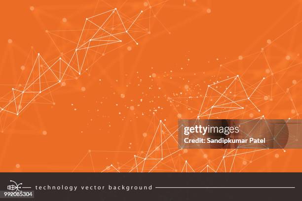 abstrakte technologie-hintergrund  - orange farbe stock-grafiken, -clipart, -cartoons und -symbole