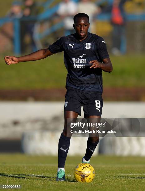 Glen Kamara of Dundee in action during the pre-season friendly between Cowdenbeath and Dundee at Central Park on July 2, 2018 in Cowdenbeath,...