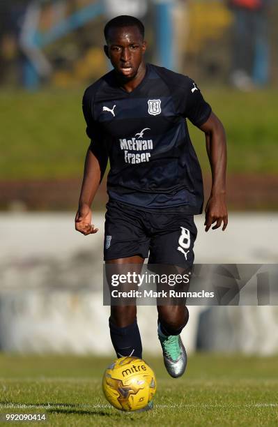 Glen Kamara of Dundee in action during the pre-season friendly between Cowdenbeath and Dundee at Central Park on July 2, 2018 in Cowdenbeath,...