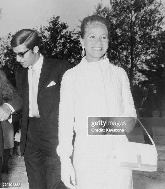 Tina Onassis Niarchos , the wife of Greek shipping tycoon Stavros Niarchos, with her son Alexander Onassis , whose father was Aristotle Onassis,...