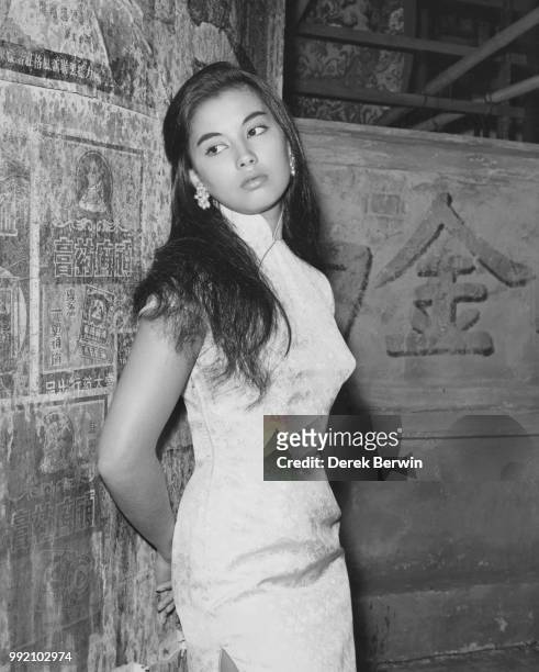 Vietnamese-French actress and singer France Nuyen, star of the hit Broadway play 'The World of Suzie Wong', at Borehamwood in England during the...