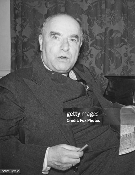 German political economist Dr Otto Strasser at the Shelbourne Hotel in Dublin, Ireland, during a three-day visit, 22nd March 1955. He is there to...
